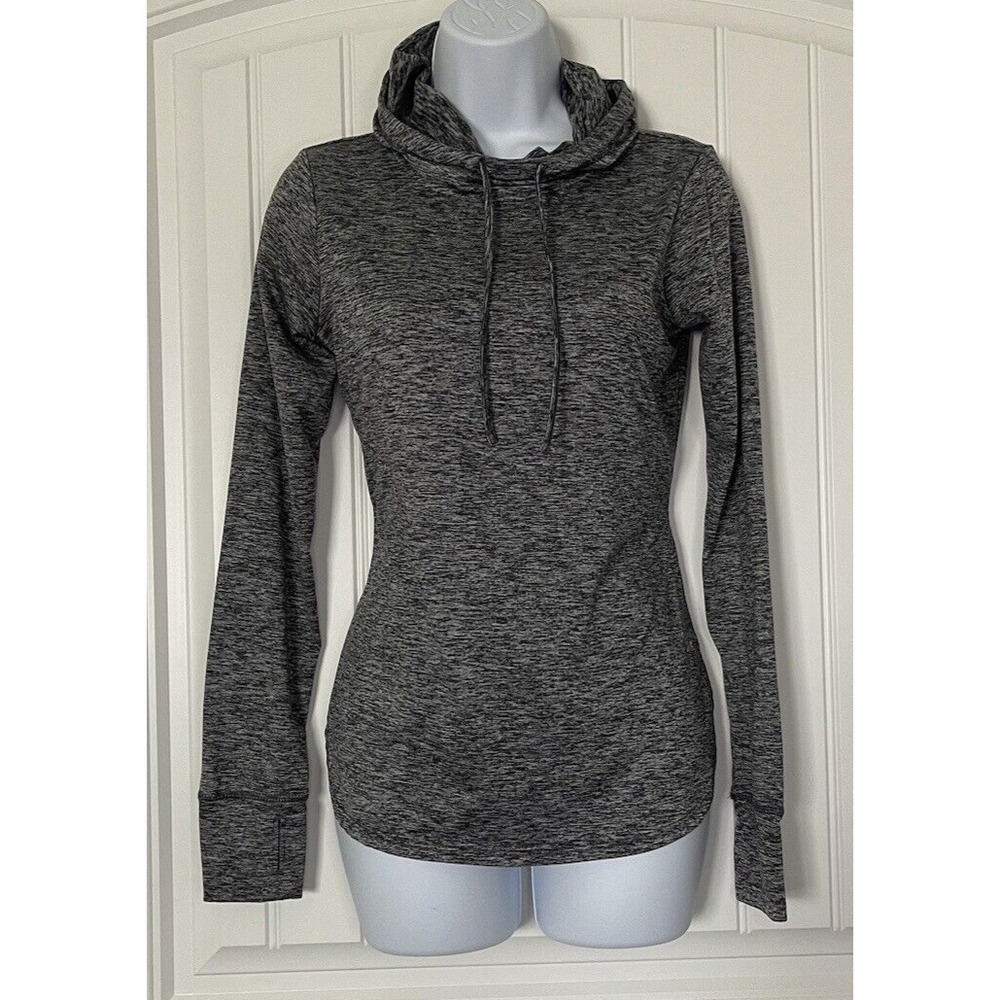 Reebok Sweater Womens‎ Size XS Gray Running Athletic Hooded Sweatshirt